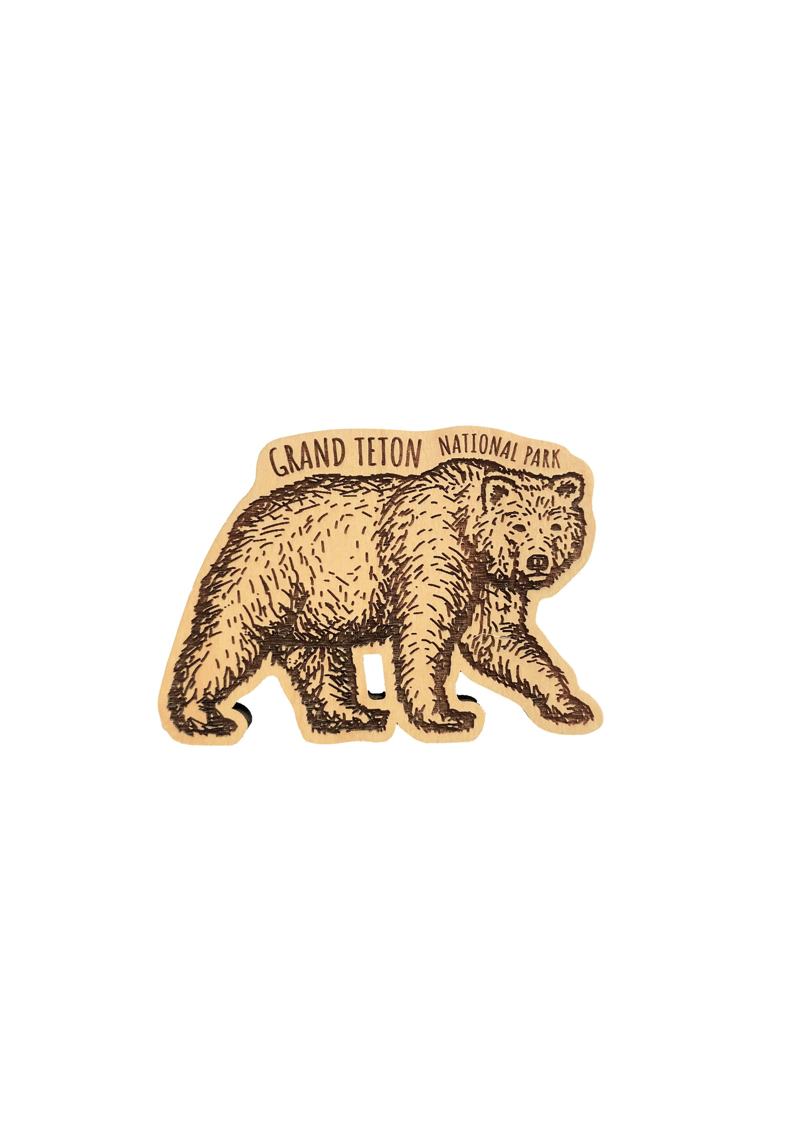 GTNP Grizzly Wood Magnet