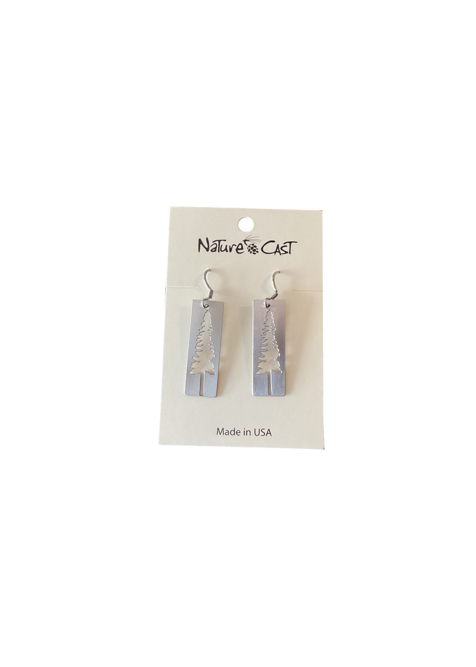 Tree Cutout Silver Earrings