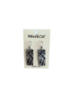 Mountain Rectangle Dangle Trail Silver Earrings