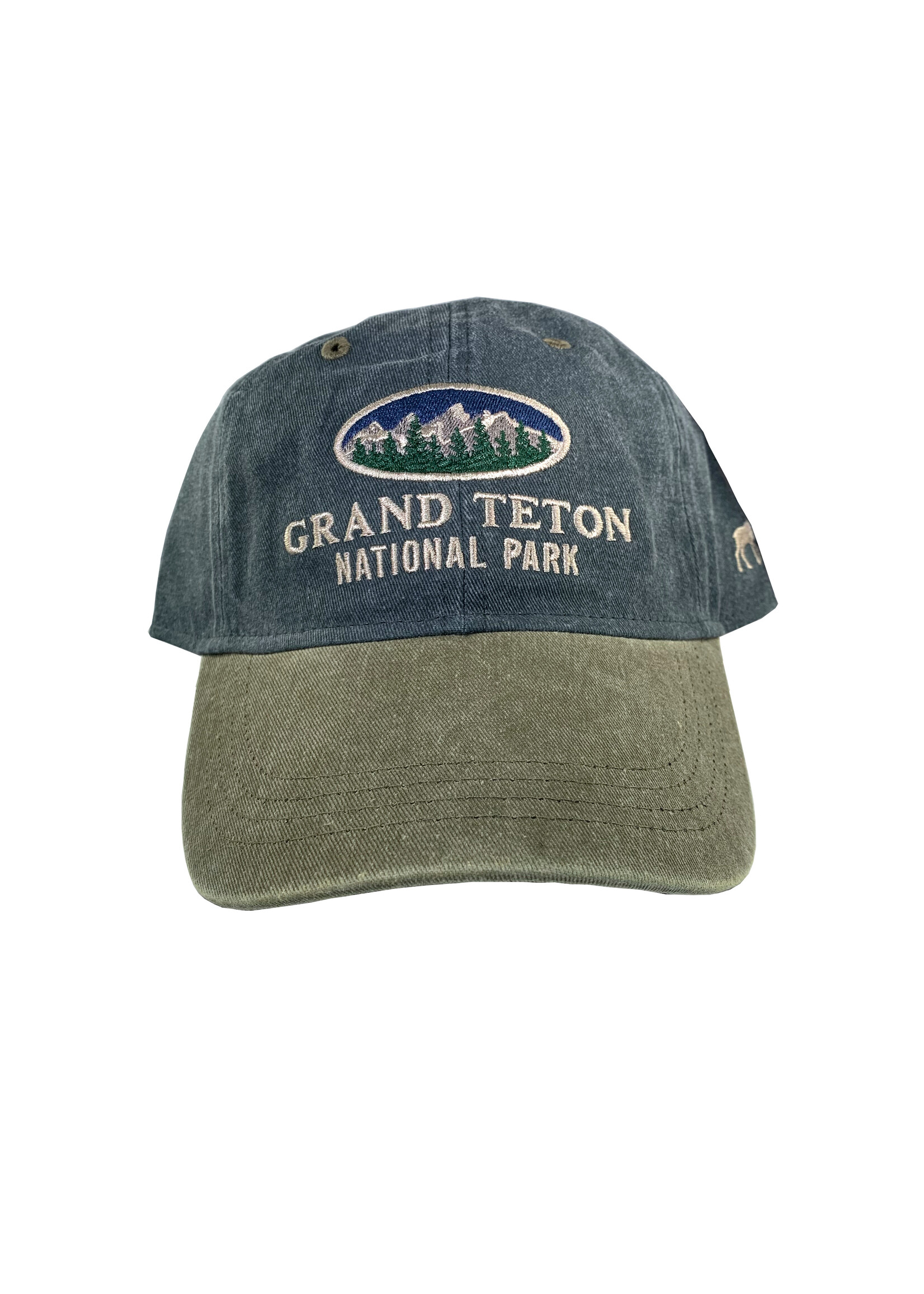 Grand Teton Mountain Oval Hat - Blue/Grey & Green