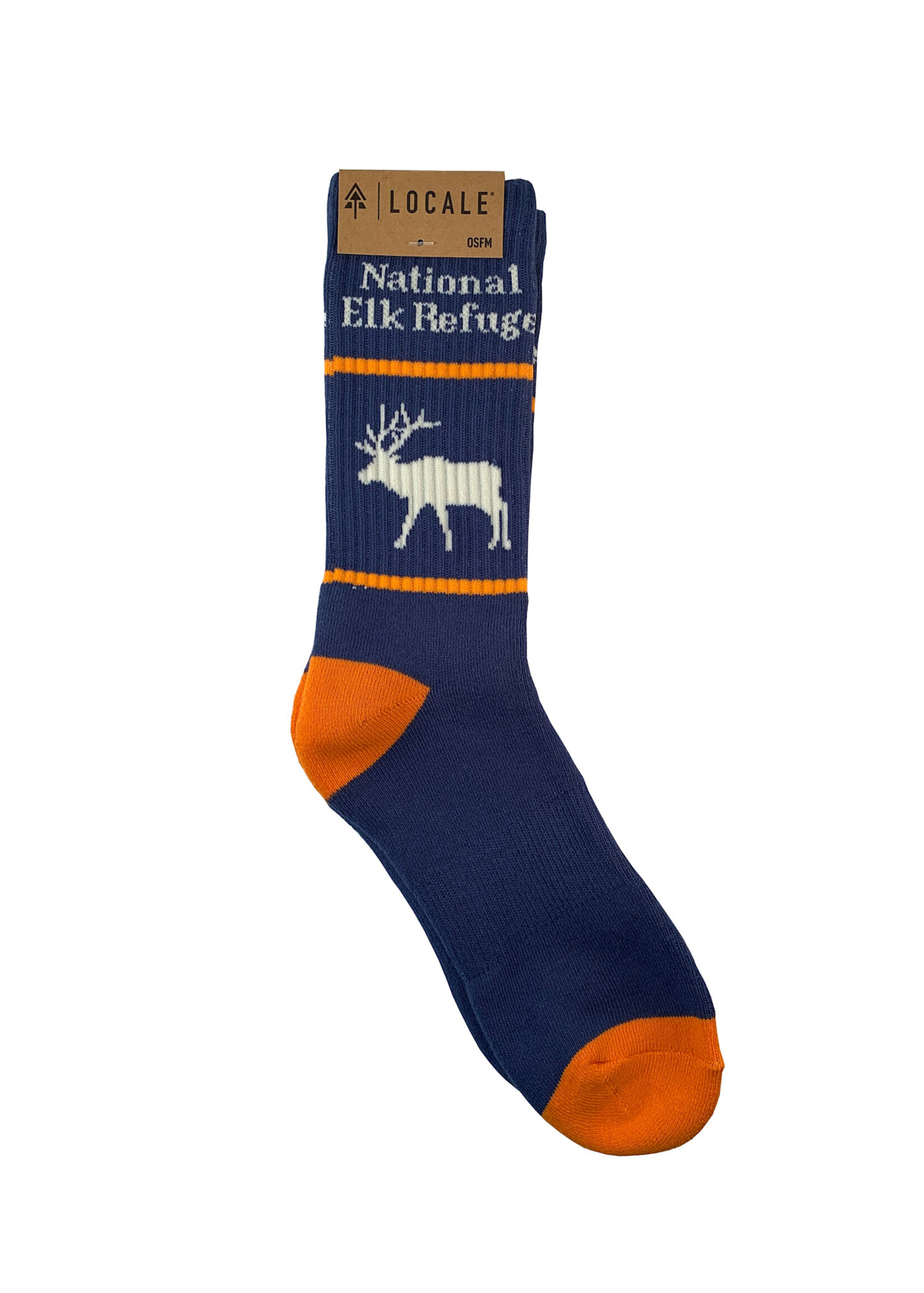 National Elk Refuge Navy & Orange Socks