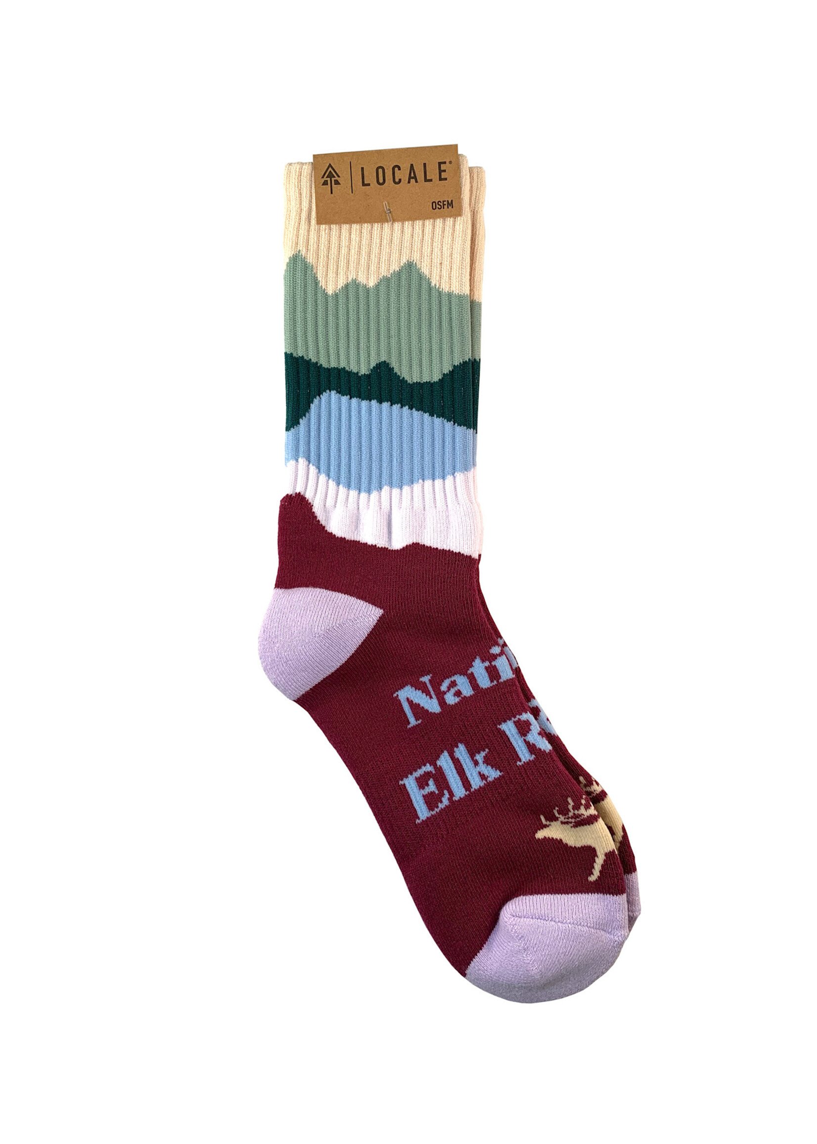 National Elk Refuge Purple, Blue, and Green Socks