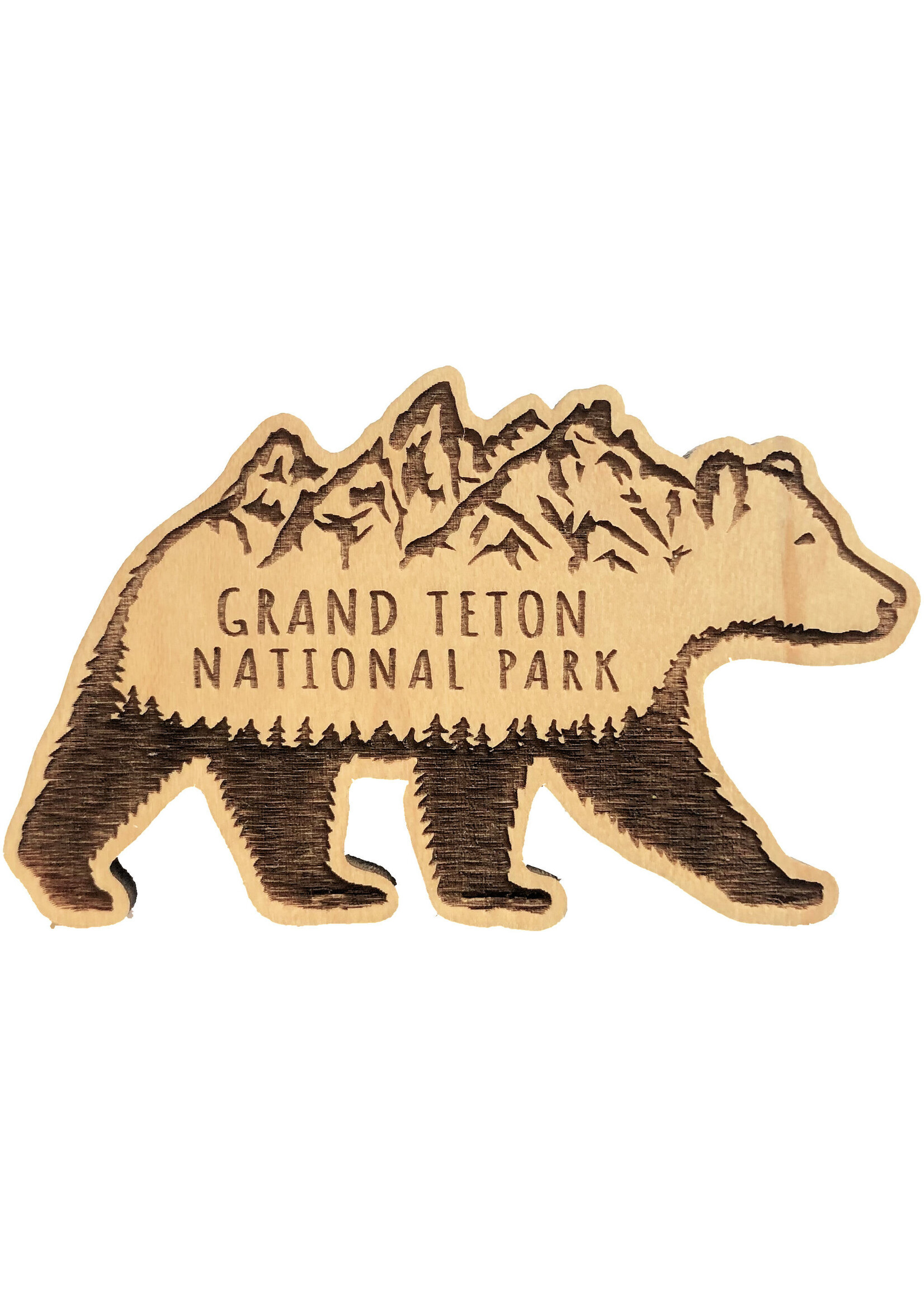 GTNP Mountain Bear Wood Magnet