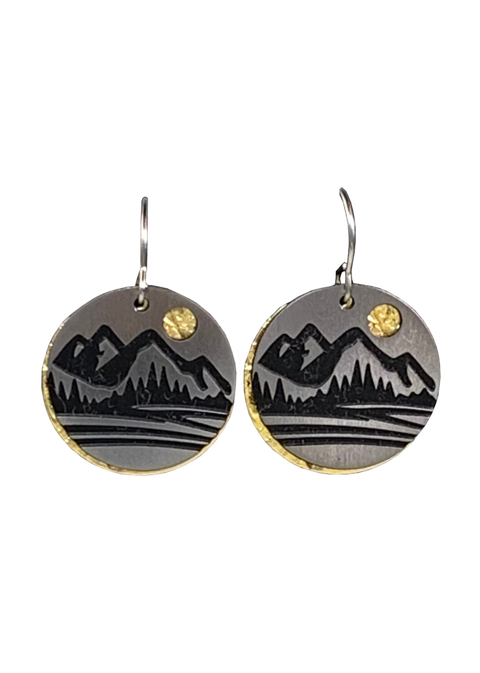 Two Tone Mountain Earrings