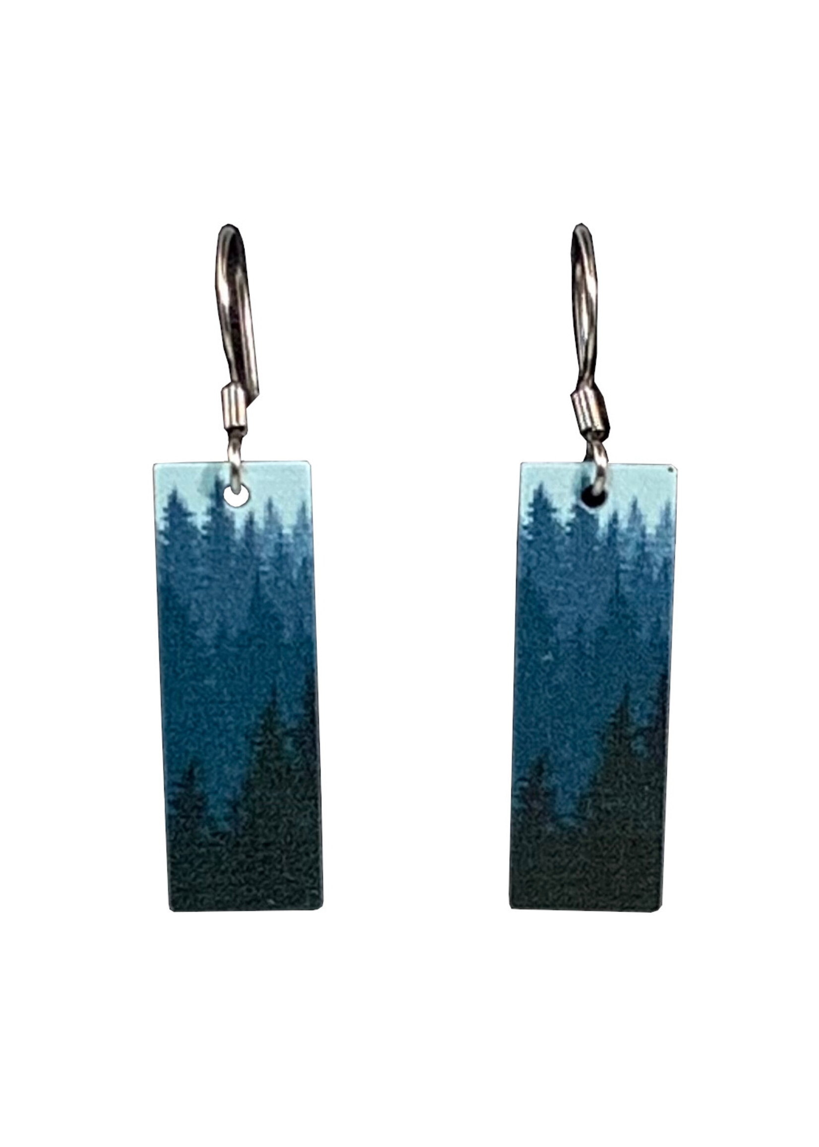Trees Blue Dangle Earring