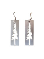 Tree Cutout Silver Earrings