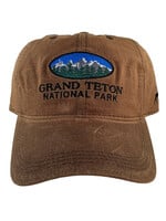 Grand Teton Mountain Oval Hat - Distressed Brown