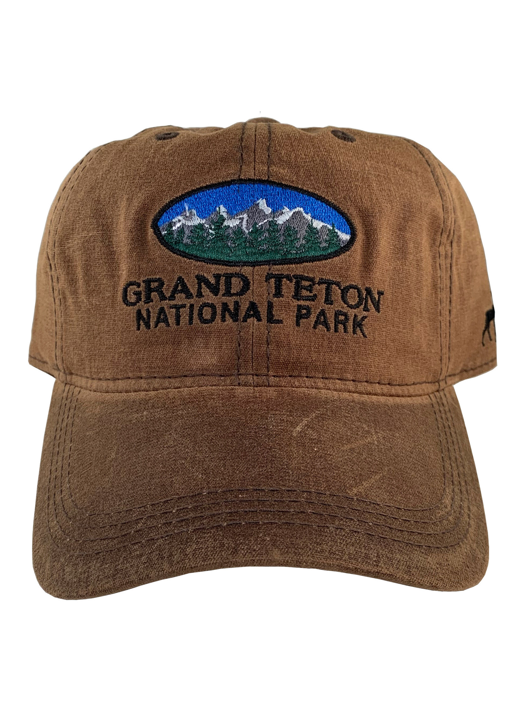Grand Teton Mountain Oval Hat - Distressed Brown
