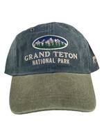 Grand Teton Mountain Oval Hat - Blue/Grey & Green