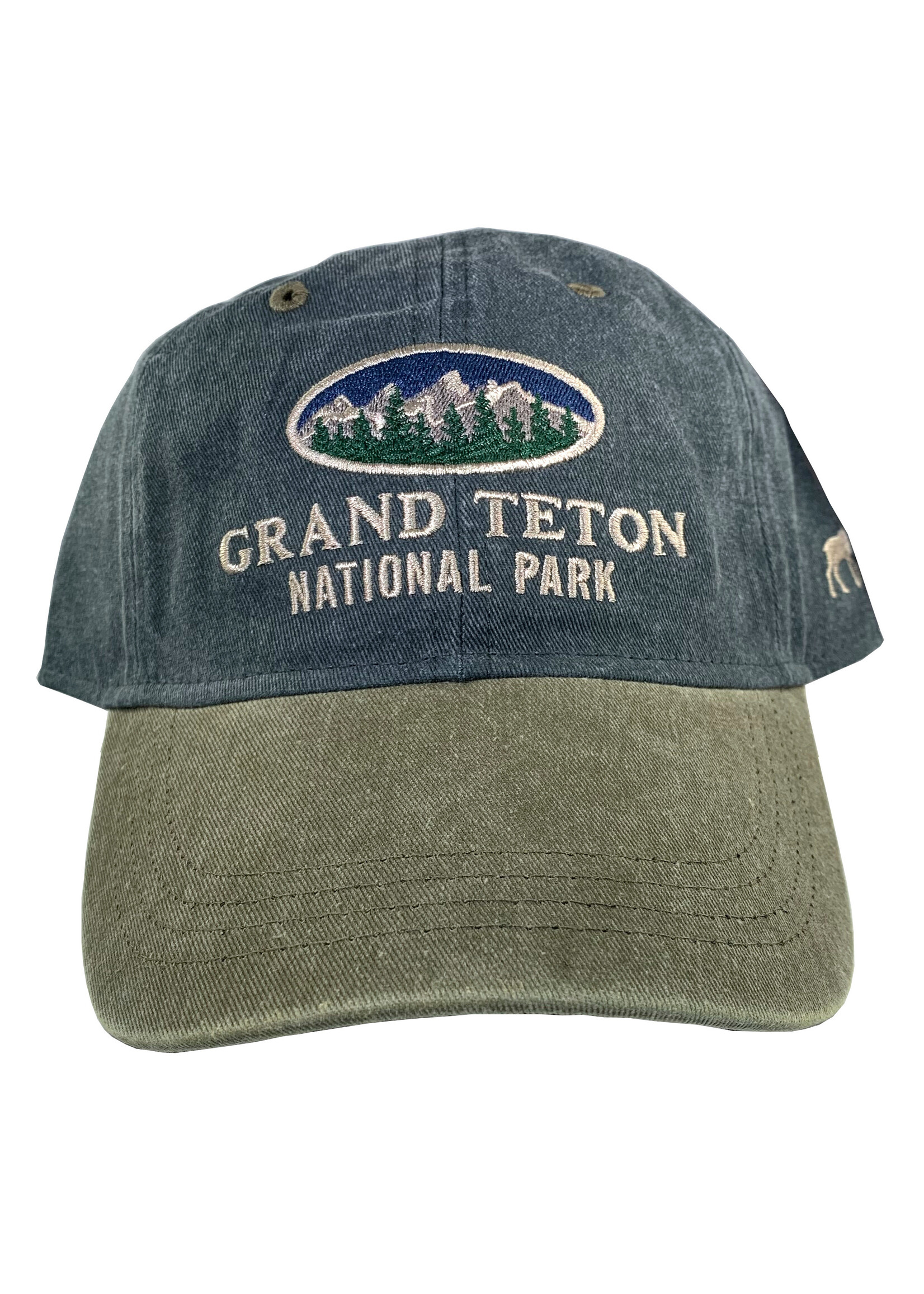 Grand Teton Mountain Oval Hat - Blue/Grey & Green