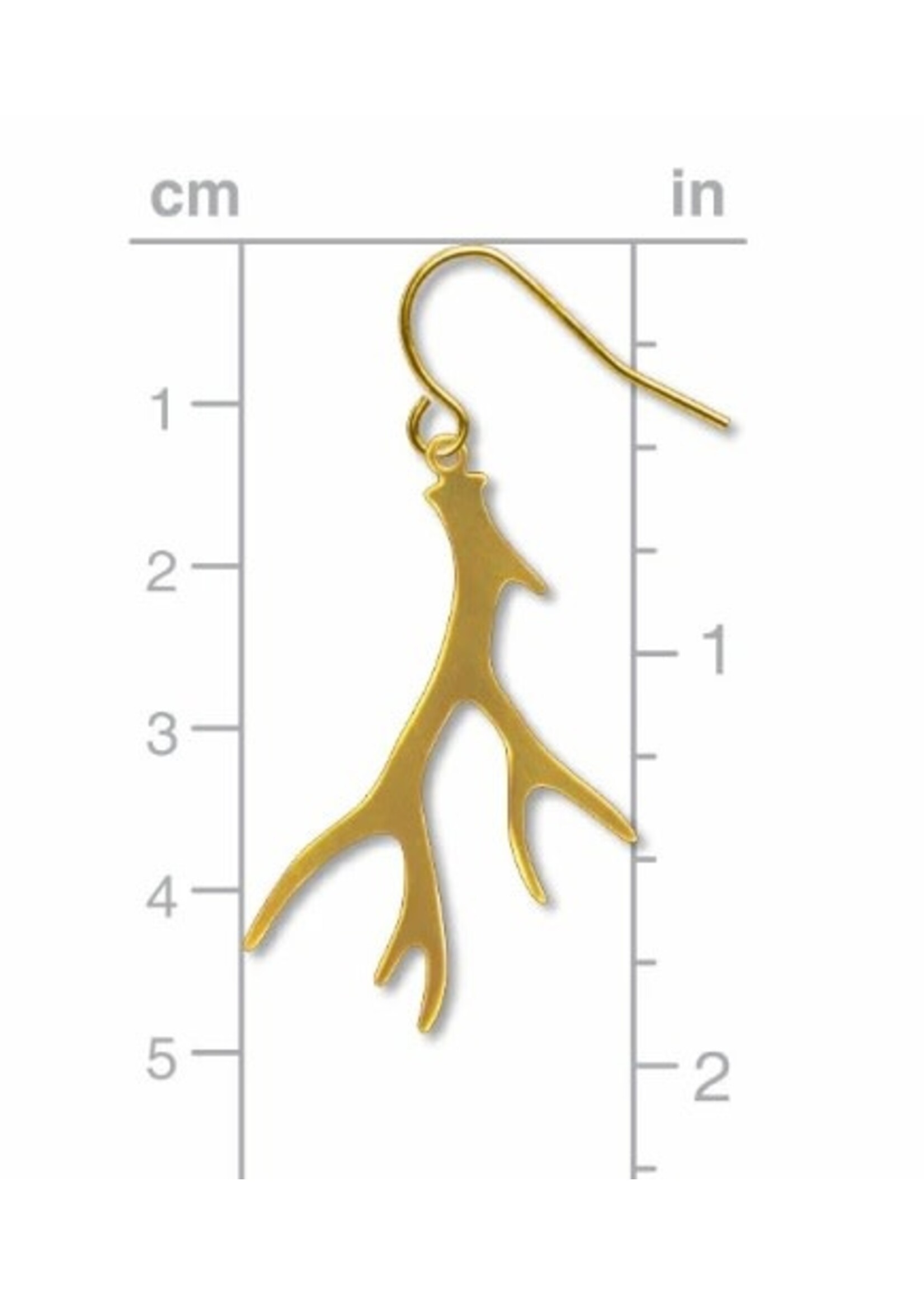 Gold Antler Earrings