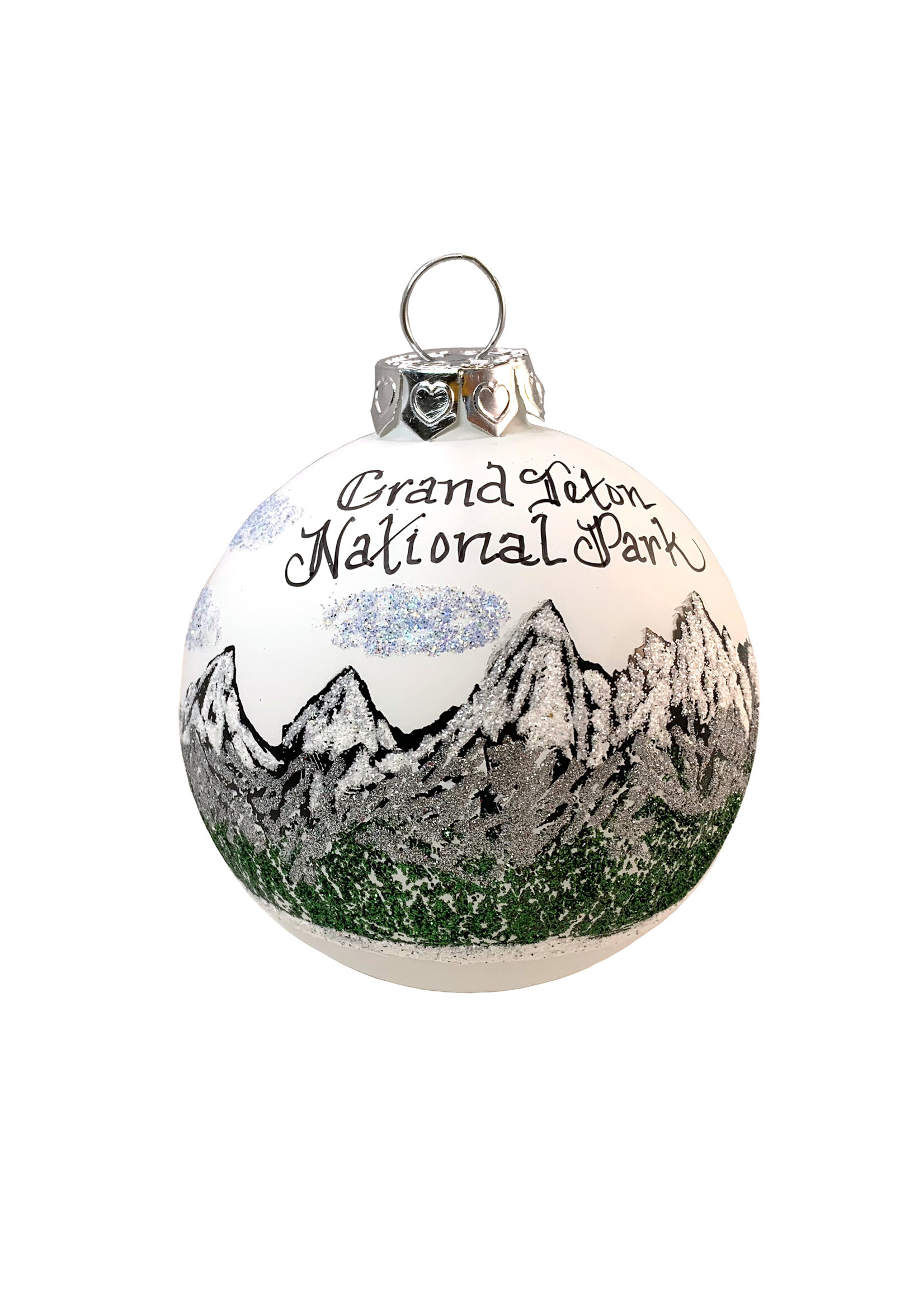 Grand Teton Glitter Glass Ornament