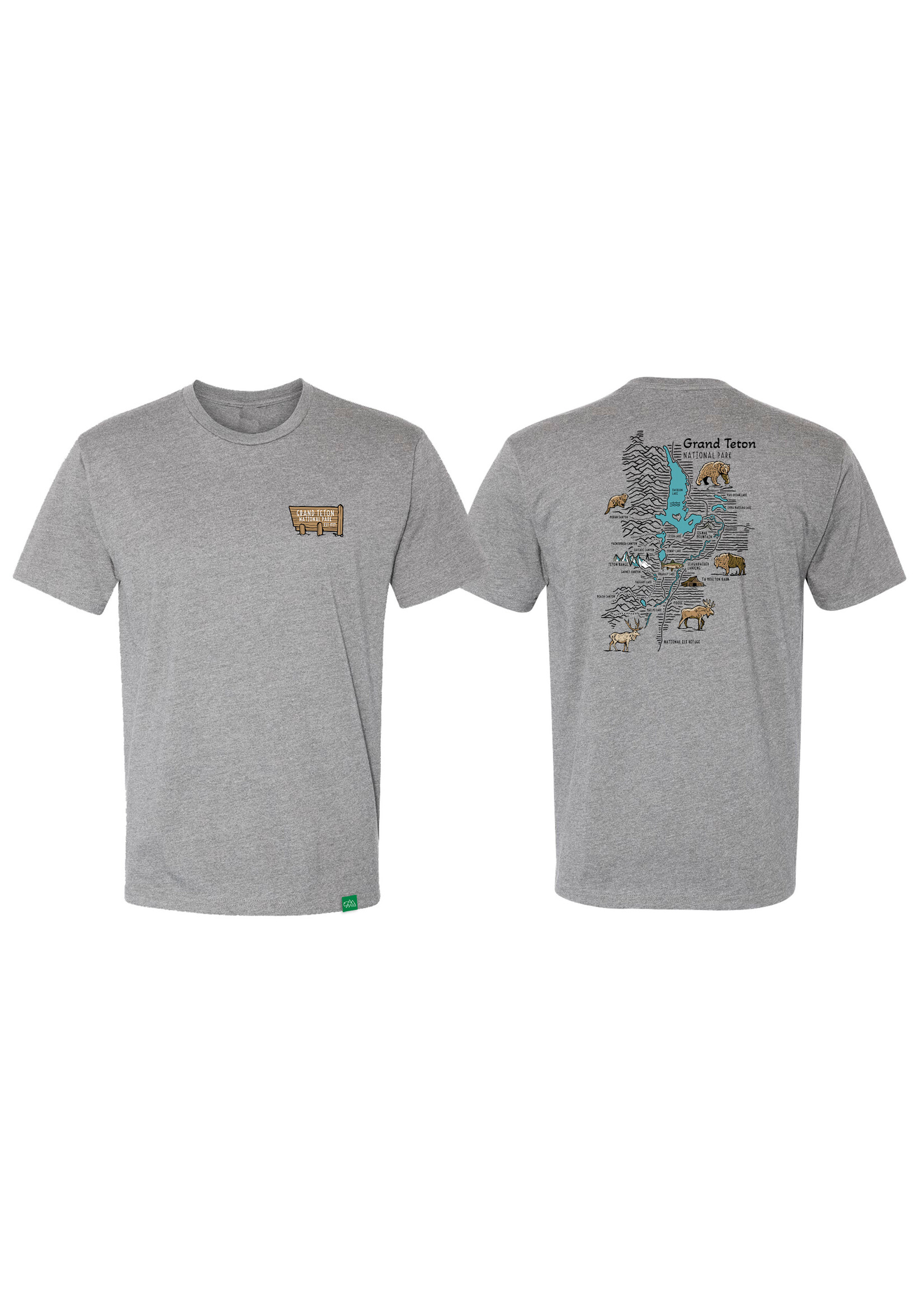 Grand Teton Topo Map Tshirt