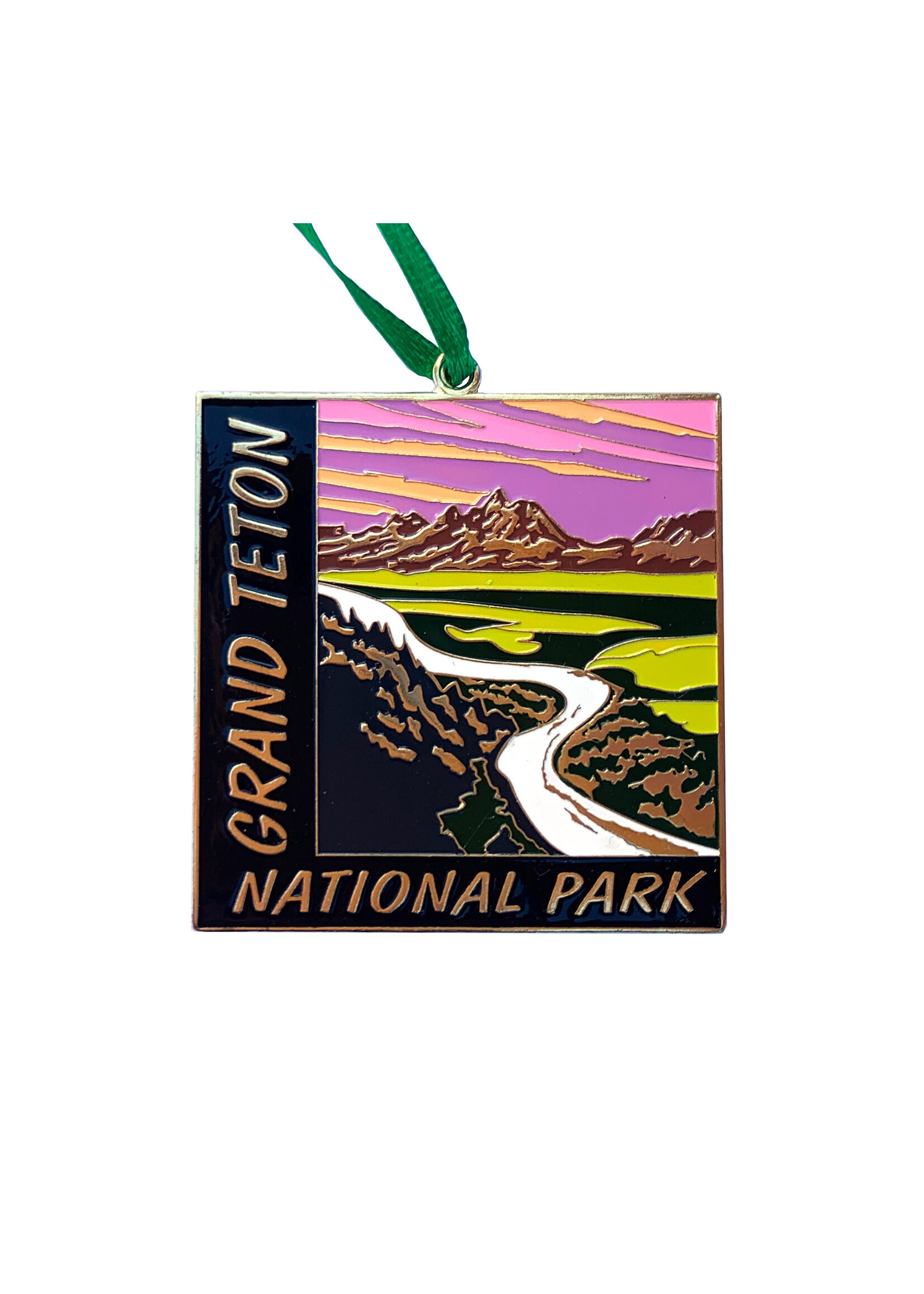 Grand Teton Square Retro Ornament