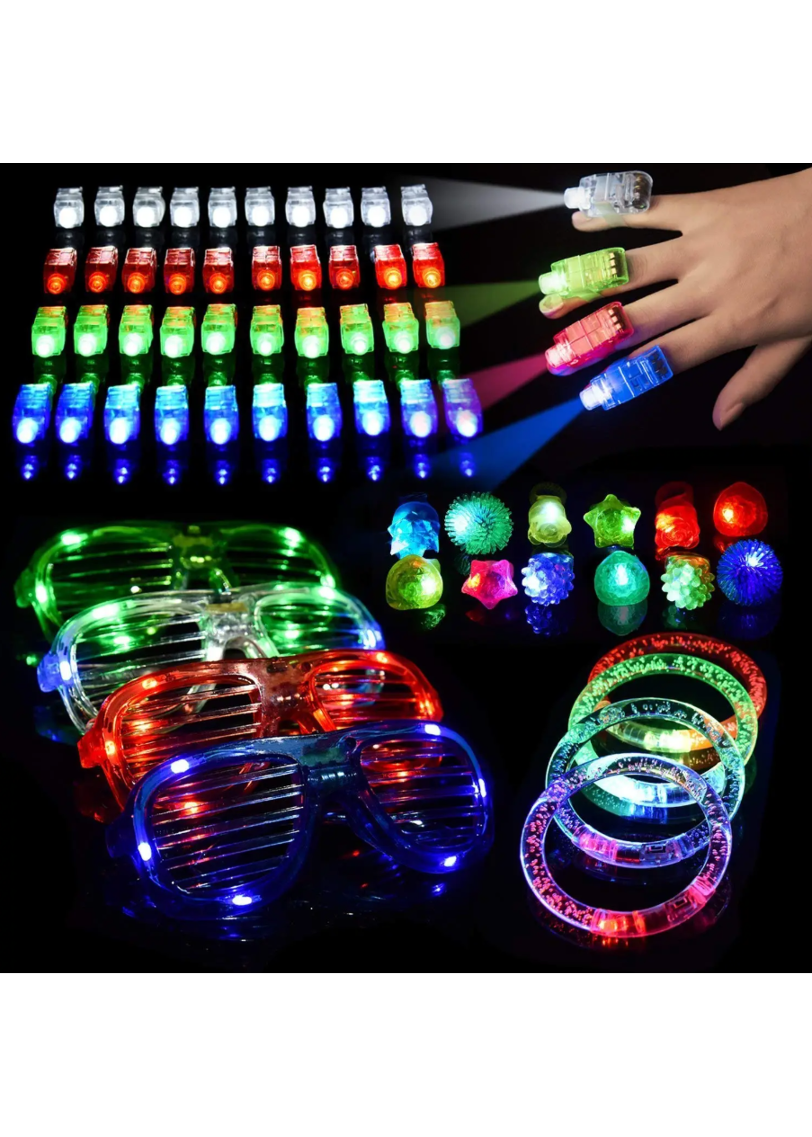 60pcs LED Light Up Toys (Glow in the Dark Party Supplies) - Icon'z
