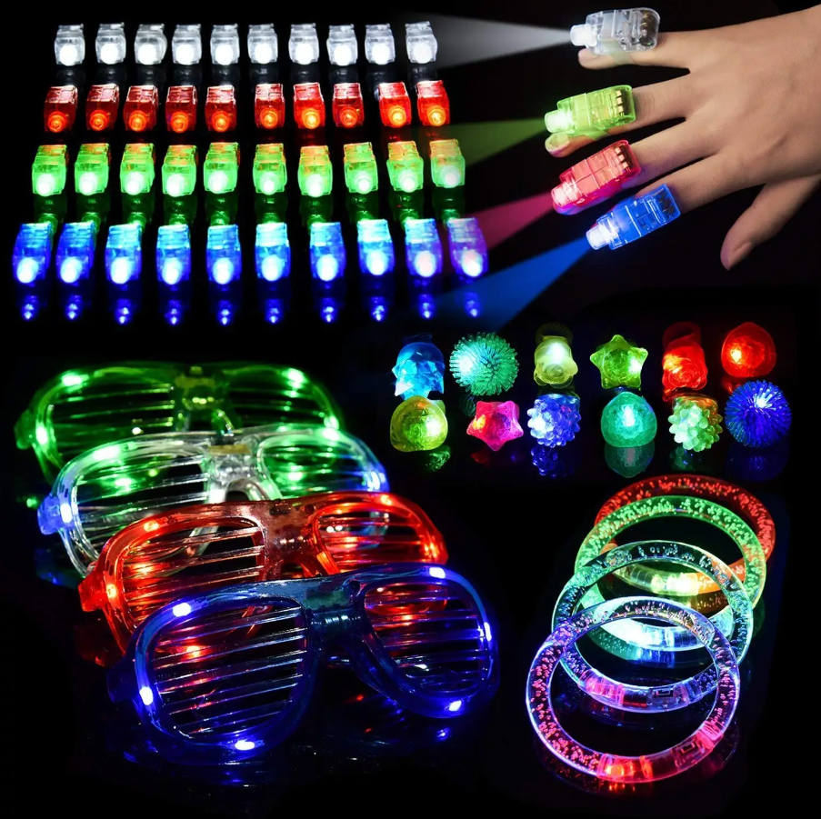 115pcs Glow in the Dark Christmas Party Favors Light Up Toys Bulk Party  Supplies