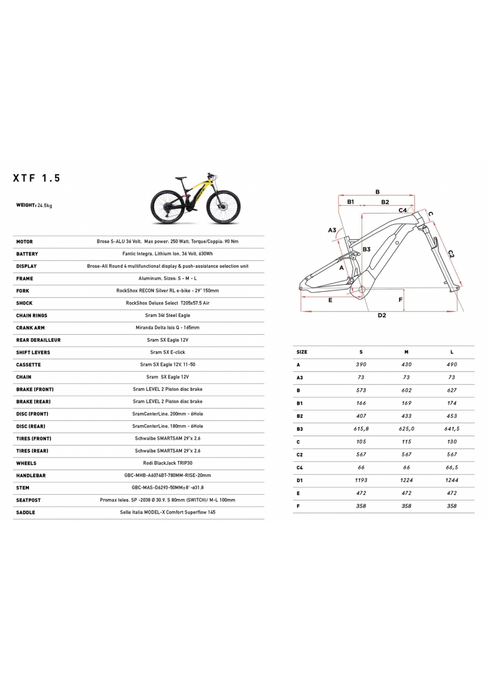 FANTIC (#E3/E6/E20) XTF 1.5 630WH