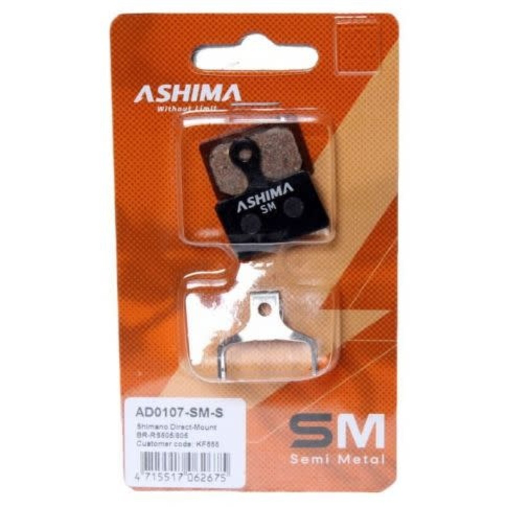 Ashima - disc brake pads - semi metallic - shimano disc brake pads xtr br-m9100