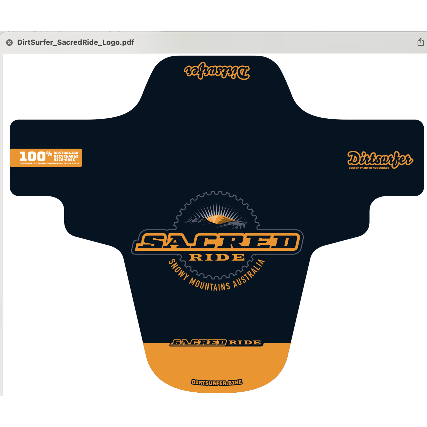 DirtSurfer Sacred Custom Mud Guard - Sacred