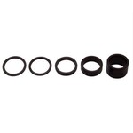 Spacer Set - Alloy 1-1/8" x 2, 2, 5, 10, 20mm - Black