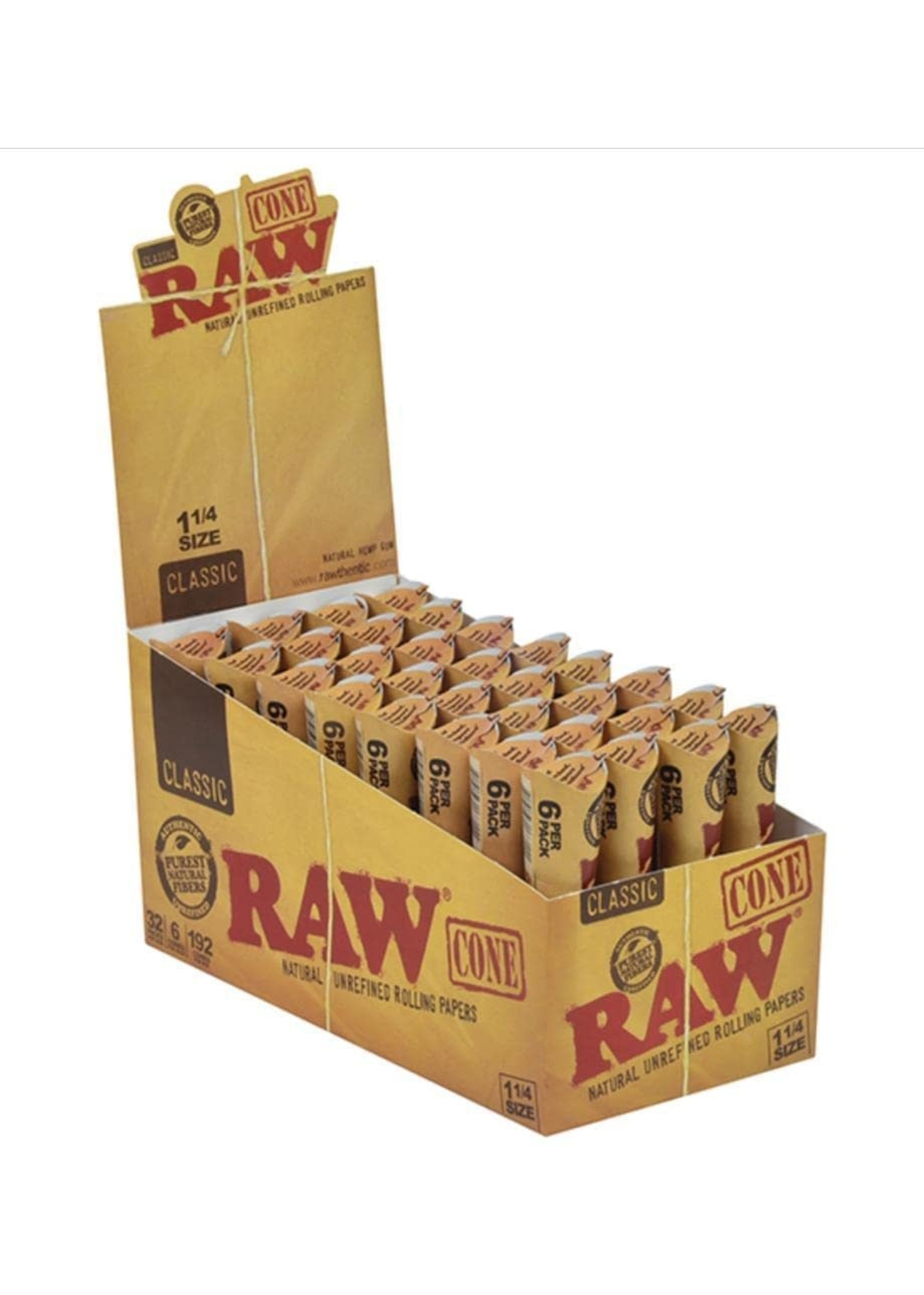 RAW RAW Cones 1-1/4 6pk 32 Per Box