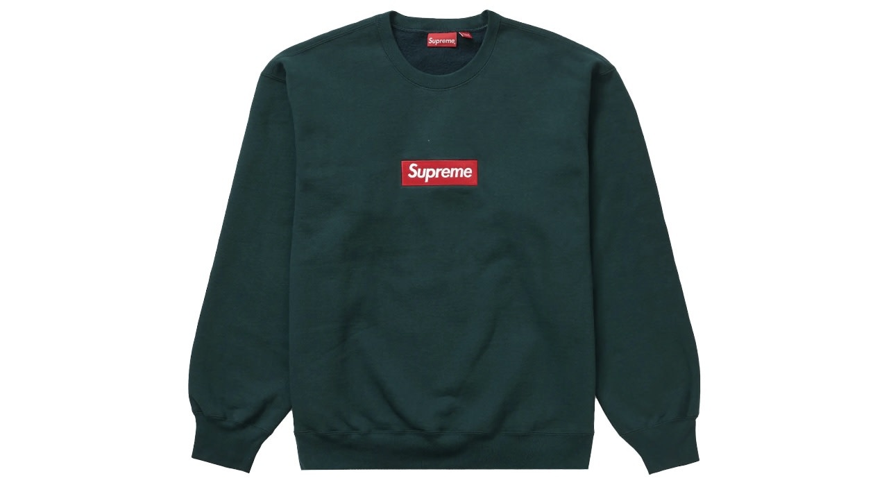 Supreme Box Logo Crewneck (FW22) Dark Pine - Sneaker Hustle