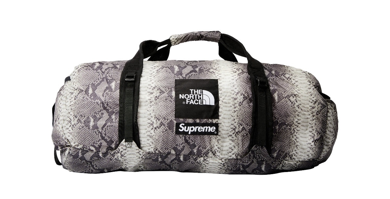 Supreme The North Face Snakeskin Flyweight Duffle Bag Black Sneaker Hustle