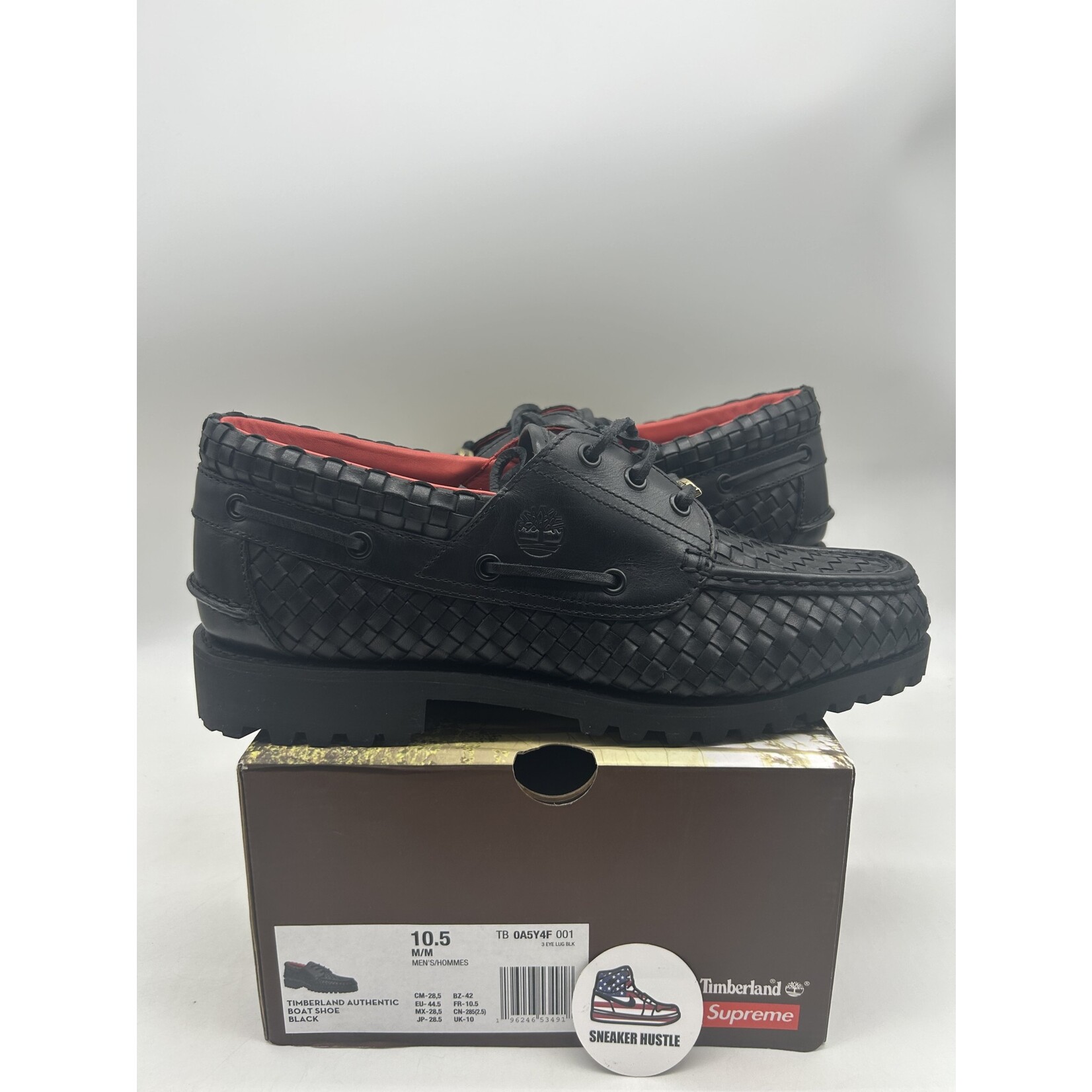 Timberland Woven Leather 3-Eye Lug Supreme Black - Sneaker Hustle