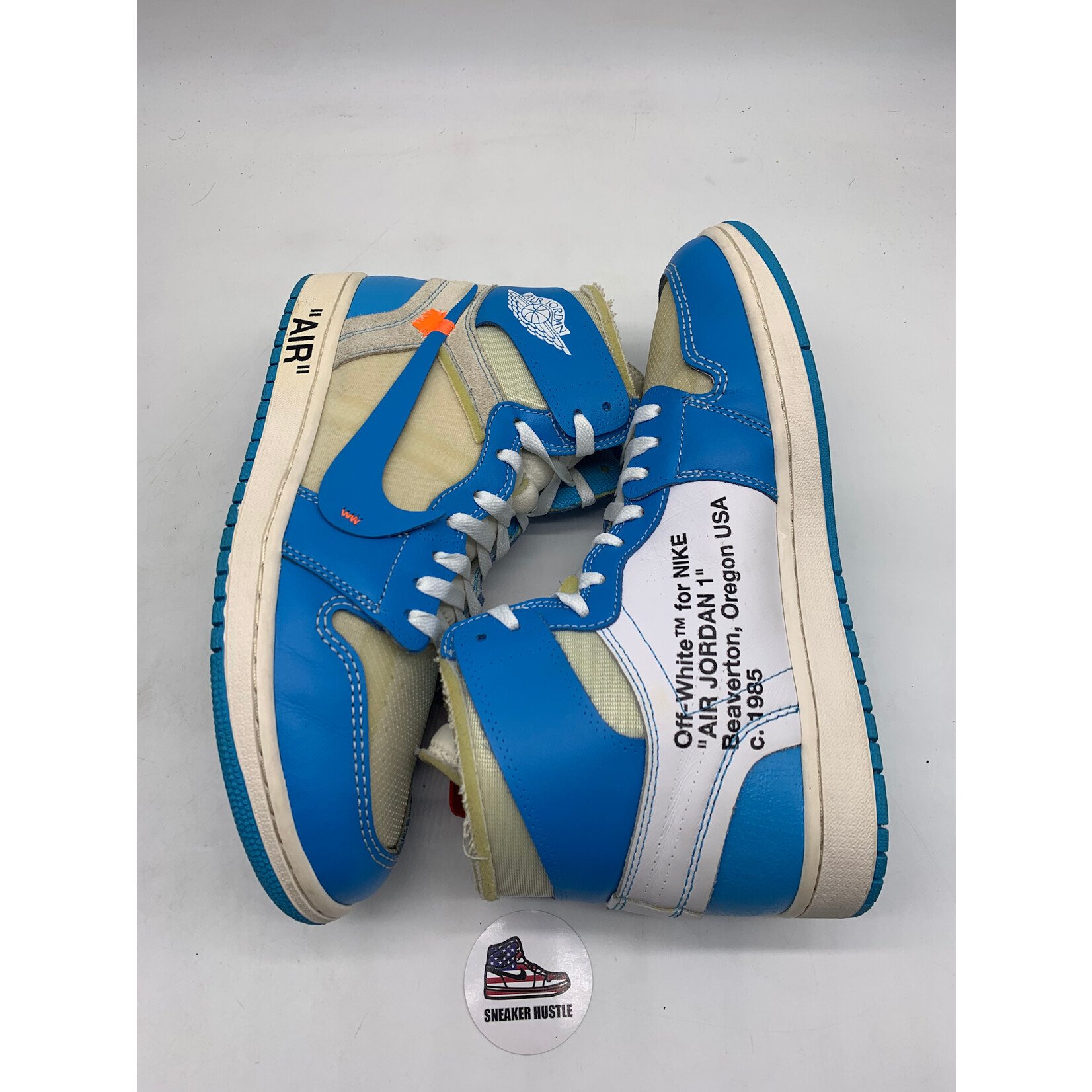 Jordan 1 Retro High Off-White University Blue - Sneaker Hustle