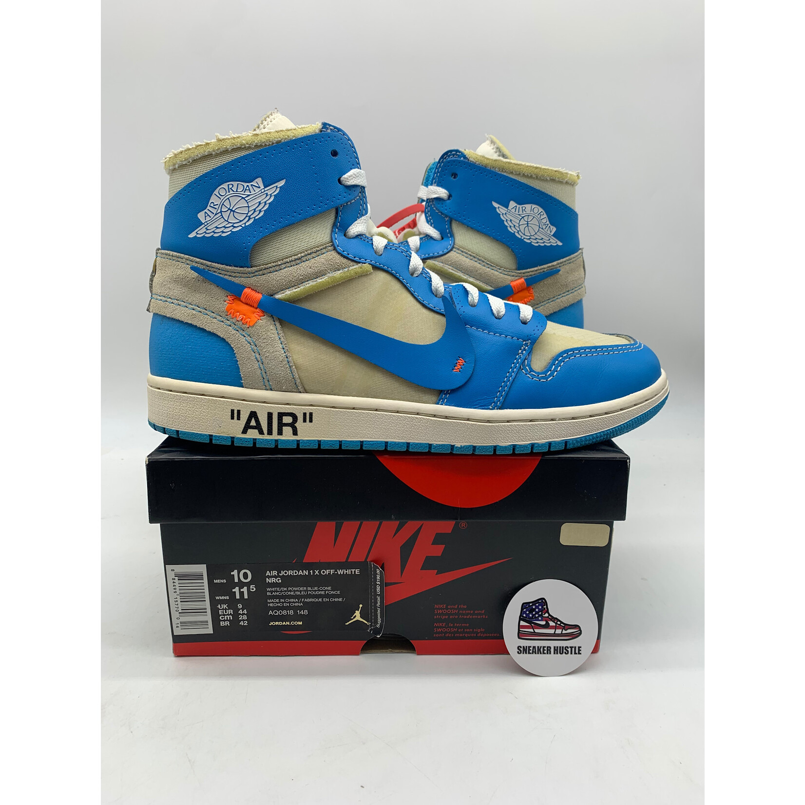 Jordan 1 Retro High Off-White University Blue - Sneaker Hustle