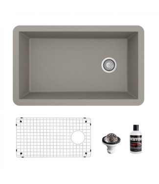 Karran Undermount Quartz Composite 32" Single Bowl Kitchen Sink Kit 670