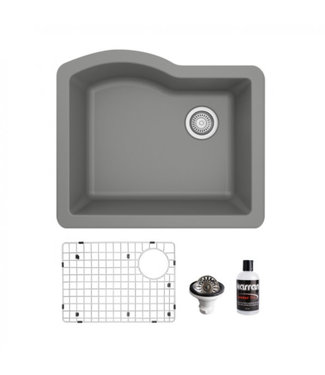 Karran Undermount Quartz Composite 24" Single Bowl Kitchen Sink Kit 671