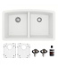 Karran Undermount Quartz Composite 32" 50/50 Double Bowl Kitchen Sink Kit 710