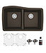 Karran Undermount Quartz Composite 33" 50/50 Double Bowl Kitchen Sink Kit 720