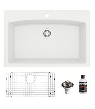 Karran Drop-In Quartz Composite 33" Single Bowl Kitchen Sink Kit 712