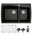 Karran Drop-In Quartz Composite 34" 60/40 Double Bowl Kitchen Sink Kit 721