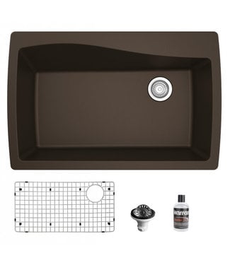 Karran Drop-In Quartz Composite 34" Single Bowl Kitchen Sink Kit 722
