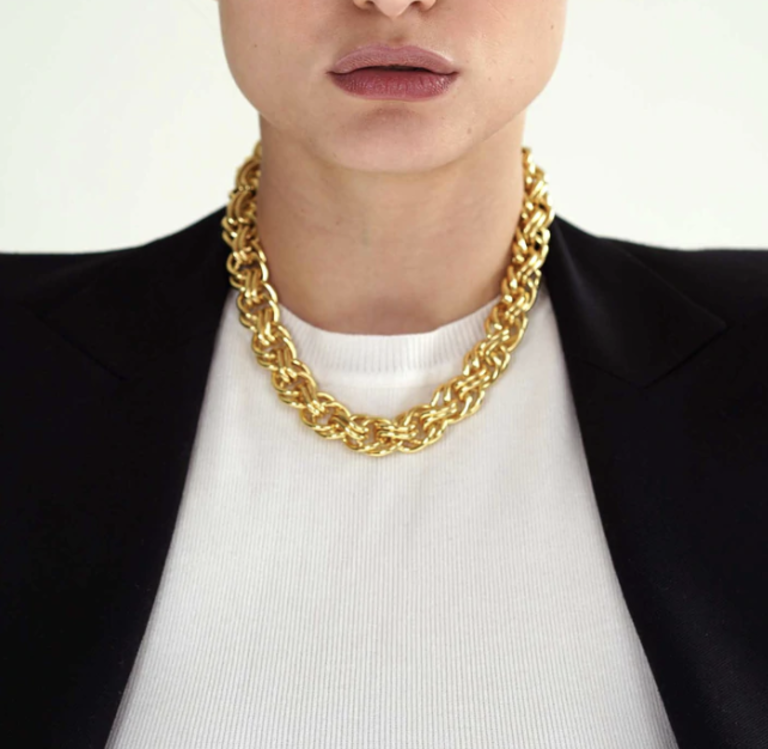 Demarson Mia Multi Link Necklace - Gold 