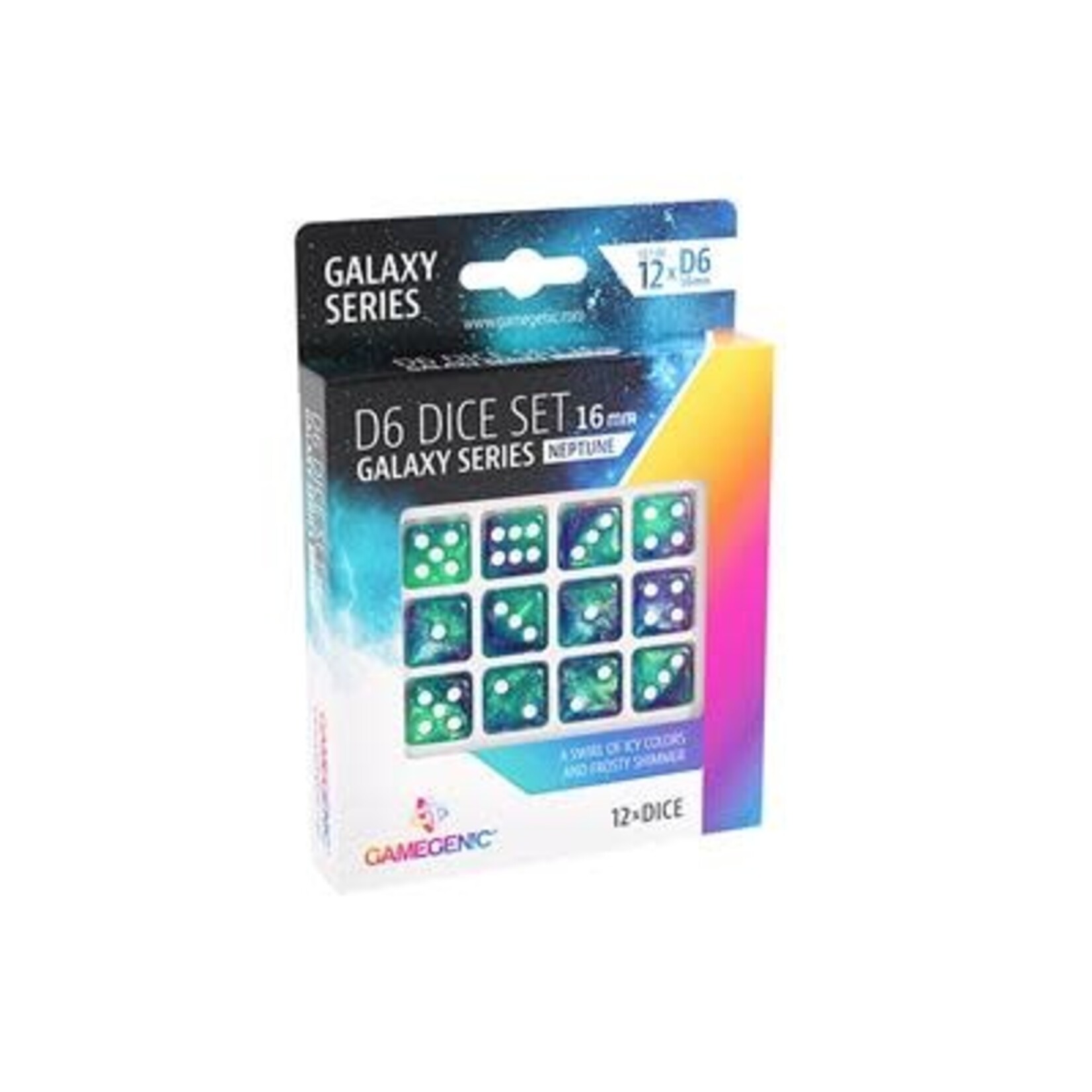 Gamegenic Galaxy Series - Neptune - D6 Dice Set 16 mm (12 pcs)