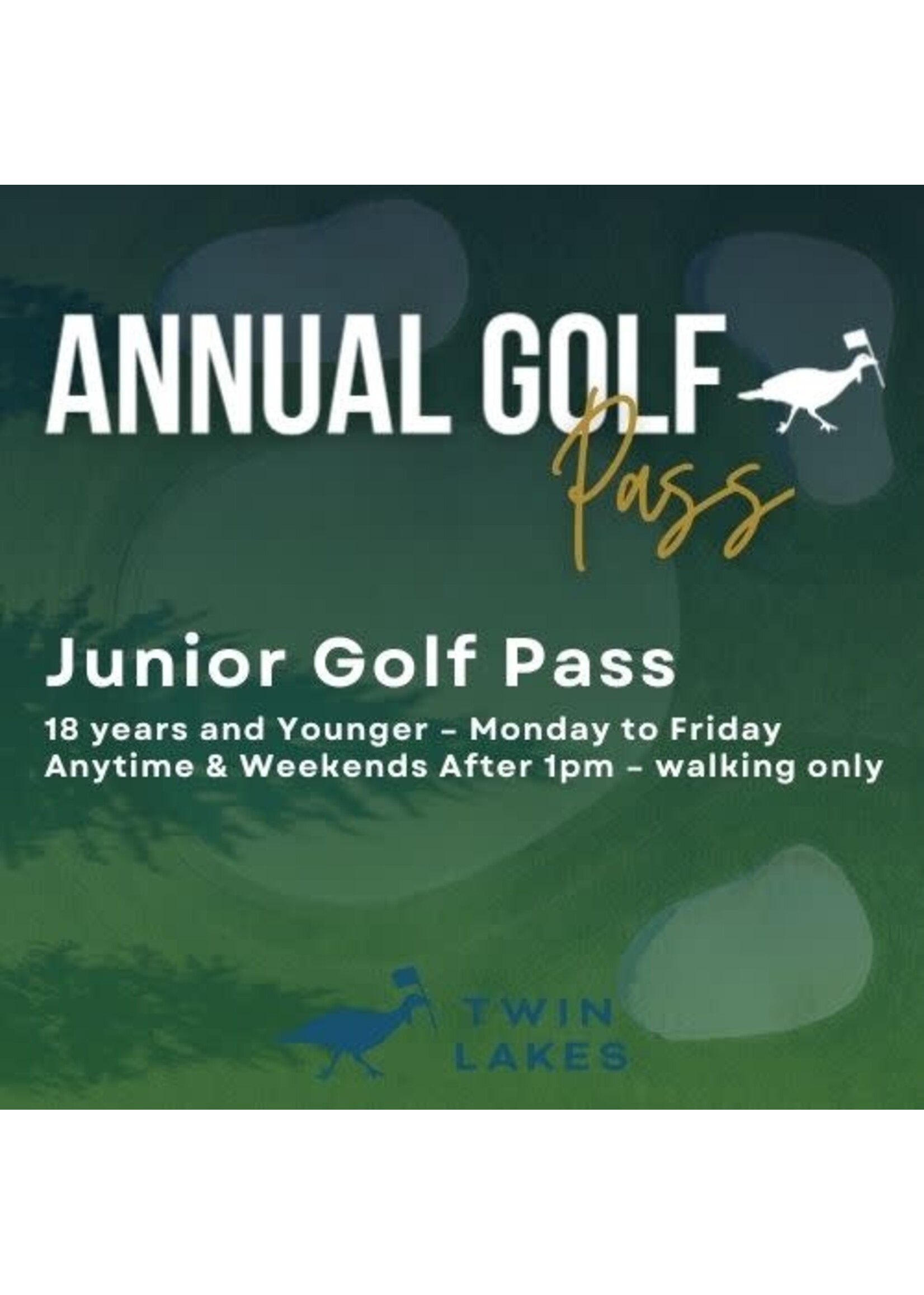 2026 Annual Golf Pass - Junior  (18 or younger)