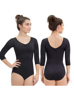 Eurotard Eurotard 4408 Womens Pinch Front 3/4 Sleeve Leotard with Tactel Microfiber