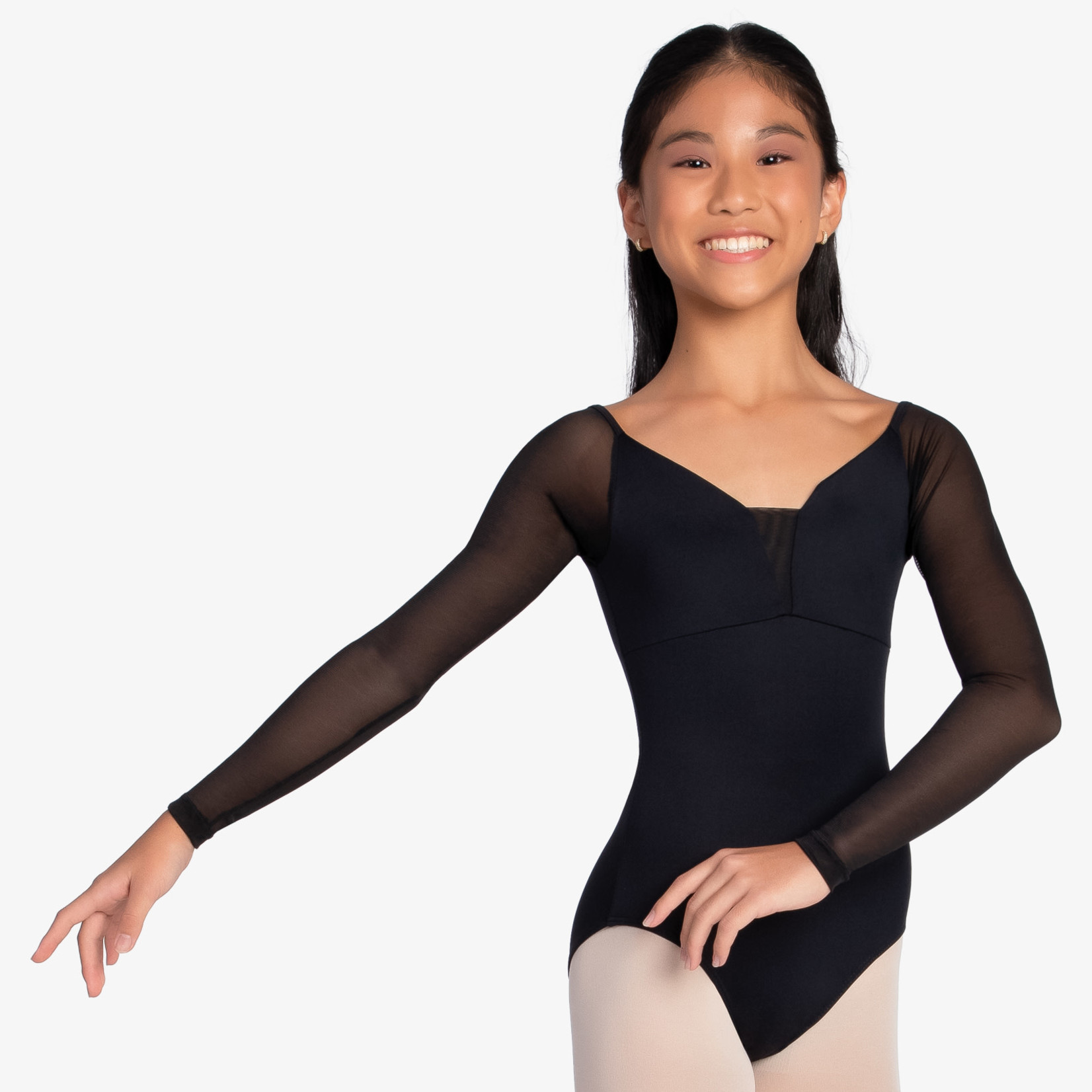 So Danca L2423 Girls Rocheletta Long Sleeve Mesh Leotard