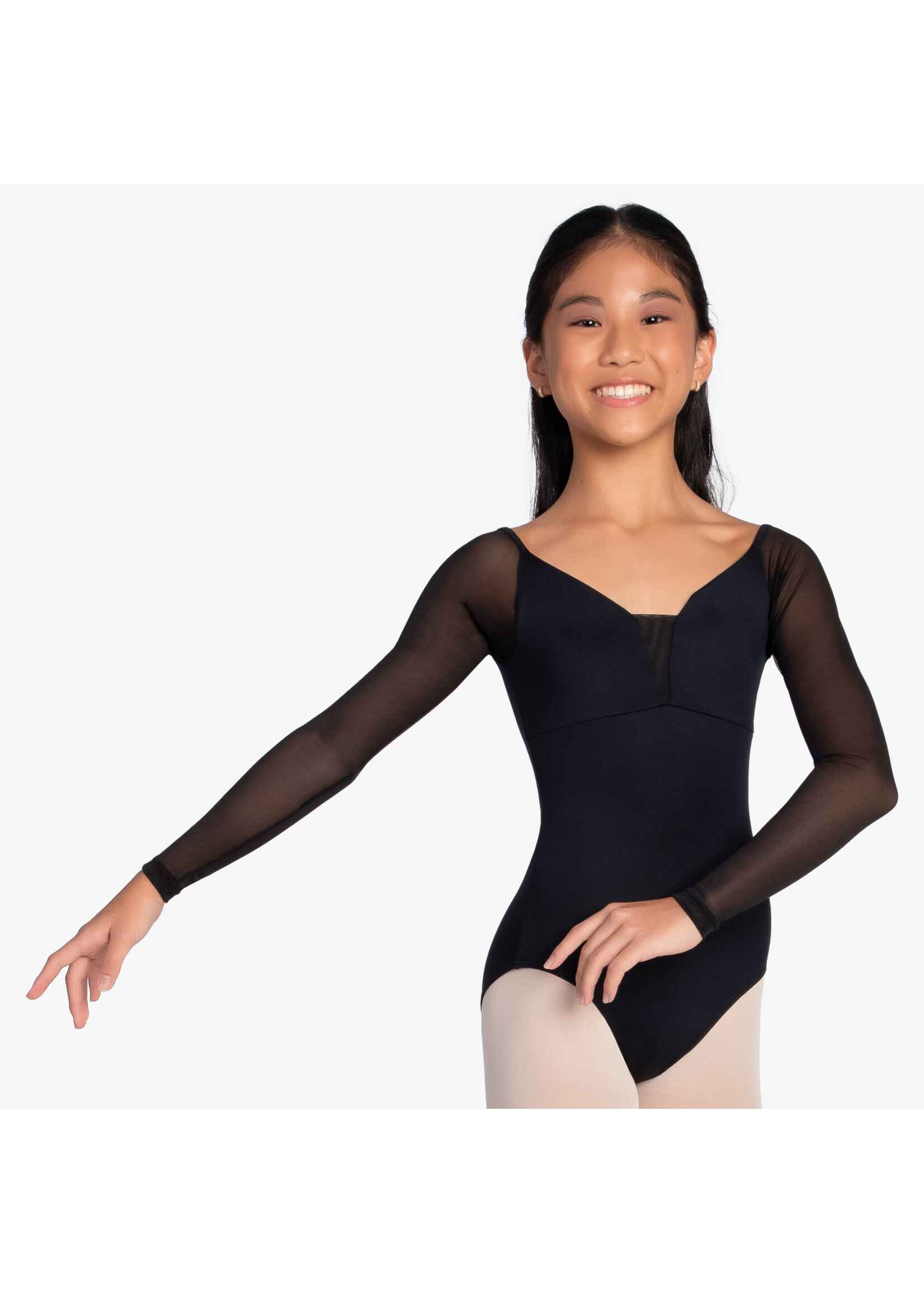 So Danca So Danca L2423 Girls Rocheletta Long Sleeve Mesh Leotard
