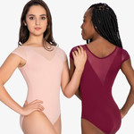 So Danca RDE2428 Adult Nerissa Cap Sleeve Mesh V Back Leotard