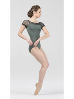 Ballet Rosa Ballet Rosa Aurora Short Sleeve Round Neck Mesh Tank Leotard