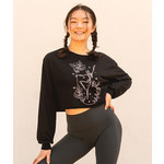 Covet Adult Bones And Roses Long Sleeve Crop Tee
