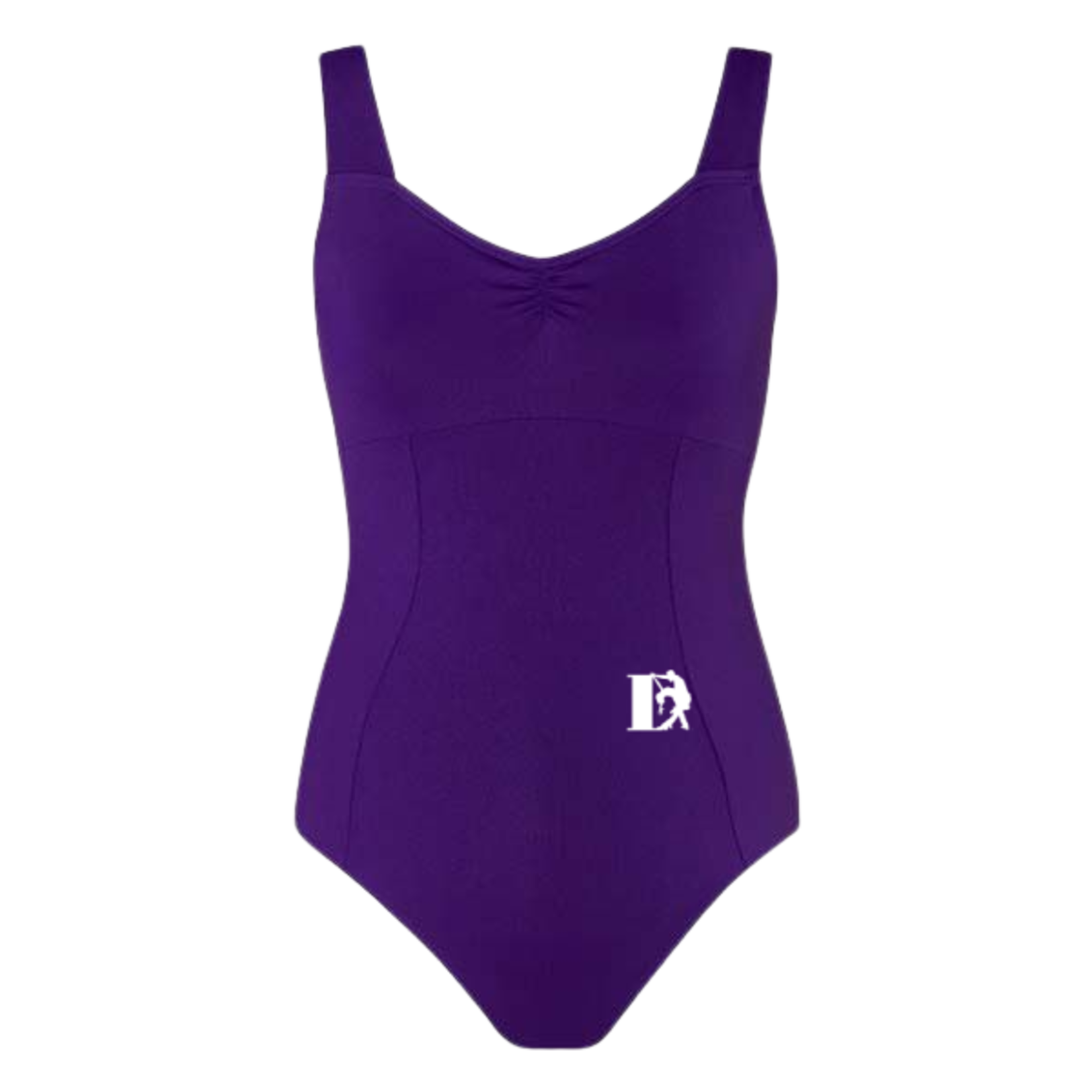 Movin' Easy Dancewear CL48 Cleo Girls Broad Cami Princess Cut Leotard (DI Logo) Purple