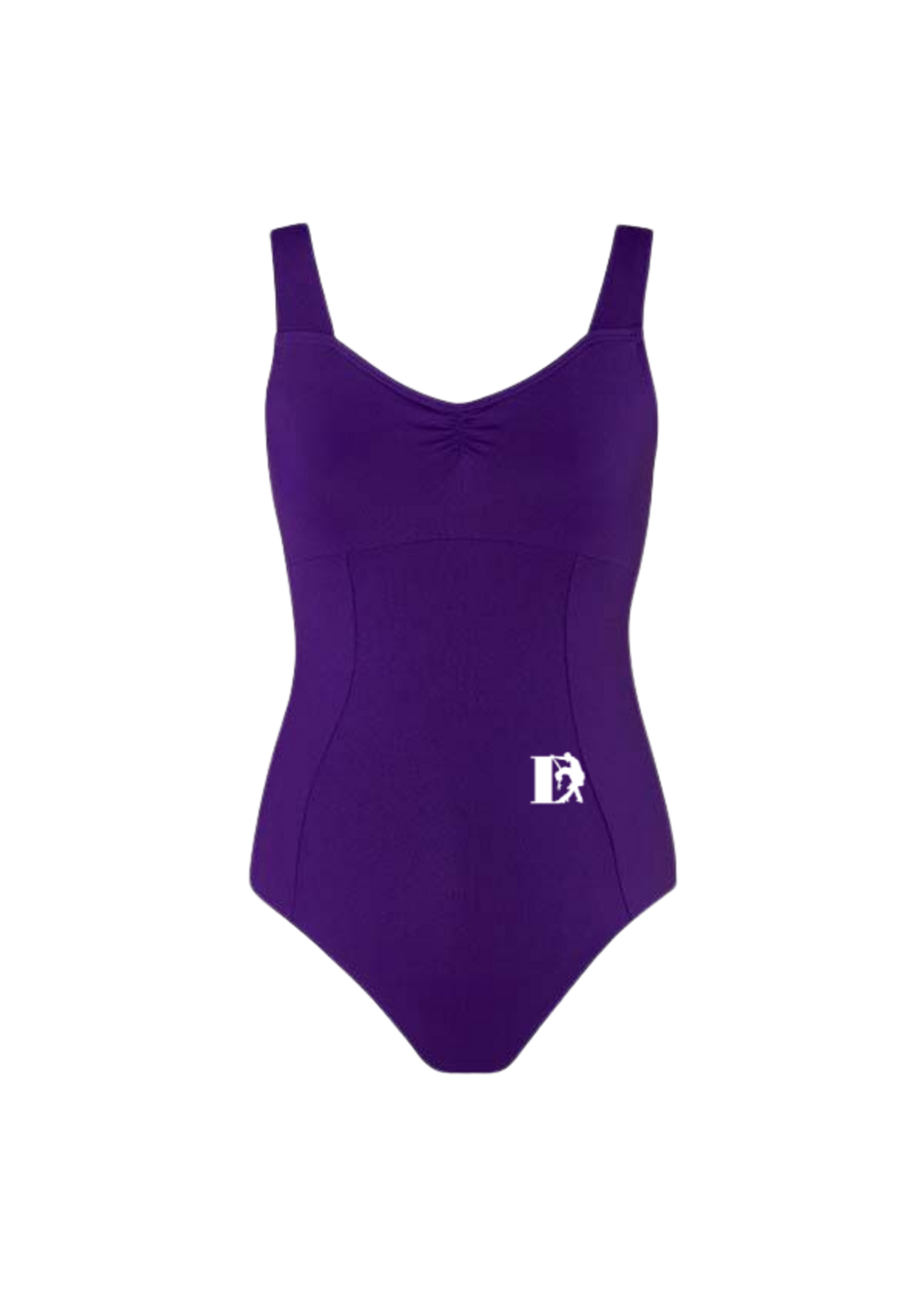 Movin' Easy Dancewear Energetiks CL48 Cleo Girls Broad Cami Princess Cut Leotard (DI Logo) Purple
