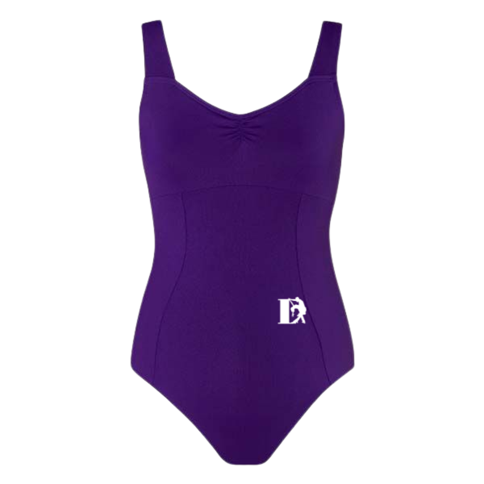 Movin' Easy Dancewear Energetiks AL48 Cleo Adult Broad Cami Princess Cut Leotard (DI Logo) Purple