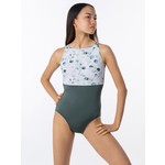 Suffolk 2433A Adult Harvest Leaves Empire Jewel Neck Leotard
